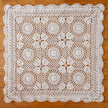 Load image into Gallery viewer, Handmade Square Tablecloth, Crochet
